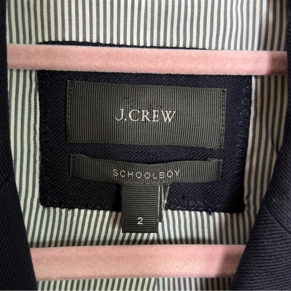 J. CREW Schoolboy Blazer Stretch Wool Navy Blue {L17} - Picture 4 of 5